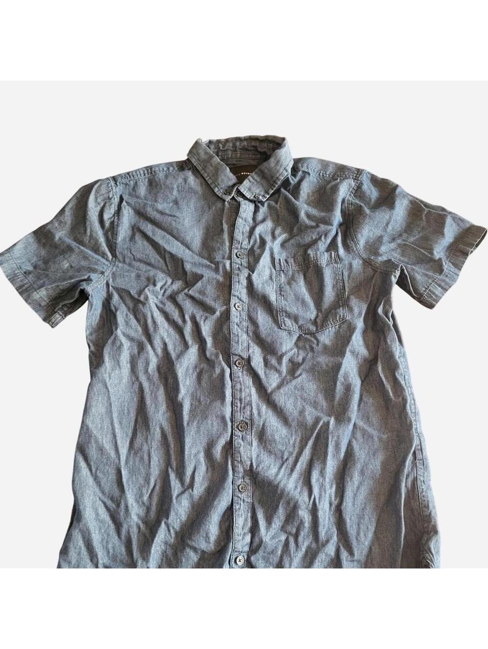 No Brand Men's Blue and Grey Shirt